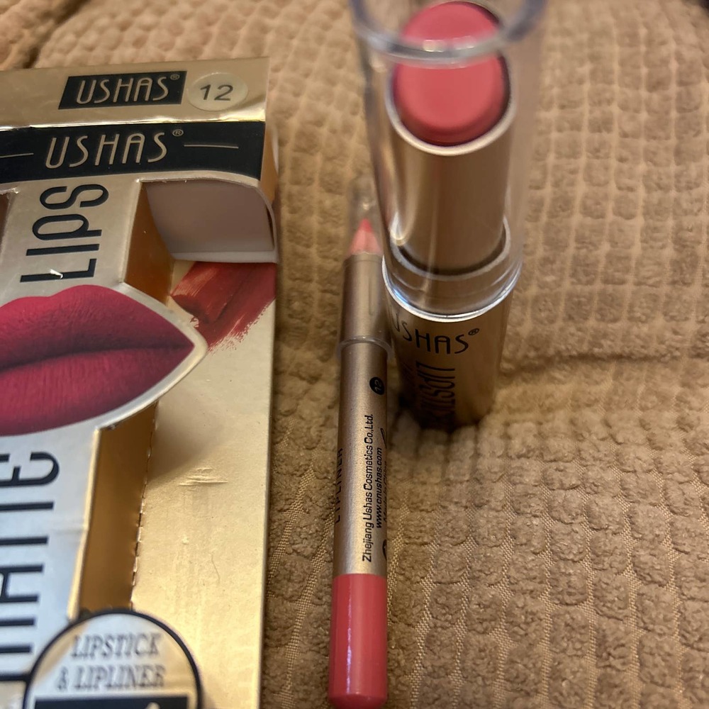 Lipstick and lip liner, 2 in 1, waterproof, long lasting color #12